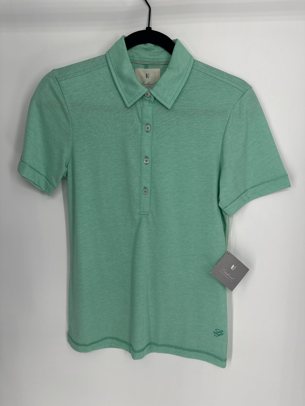 Linksoul Ends on Women’s Knit Polo in Lab Green (S)
