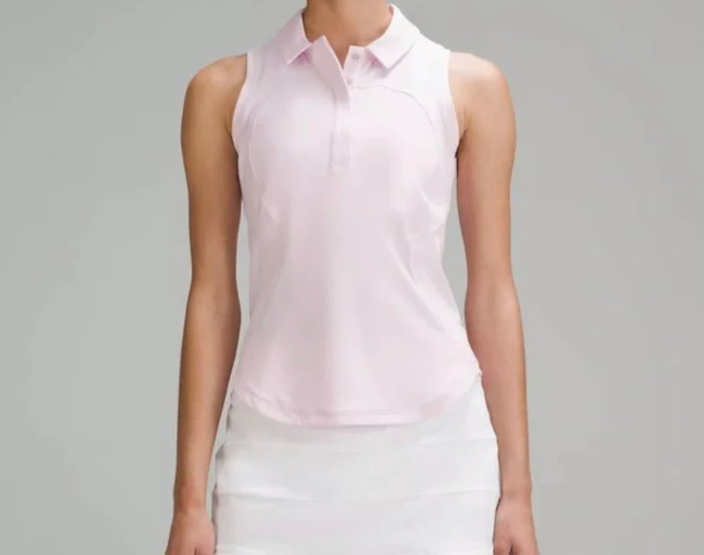Lululemon Quick-Drying Sleeveless Polo in Pink