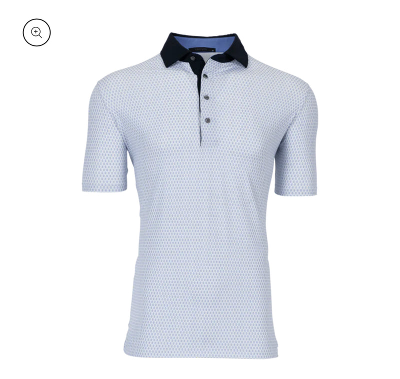 Greyson Long Tail Polo in Arctic (S,M)